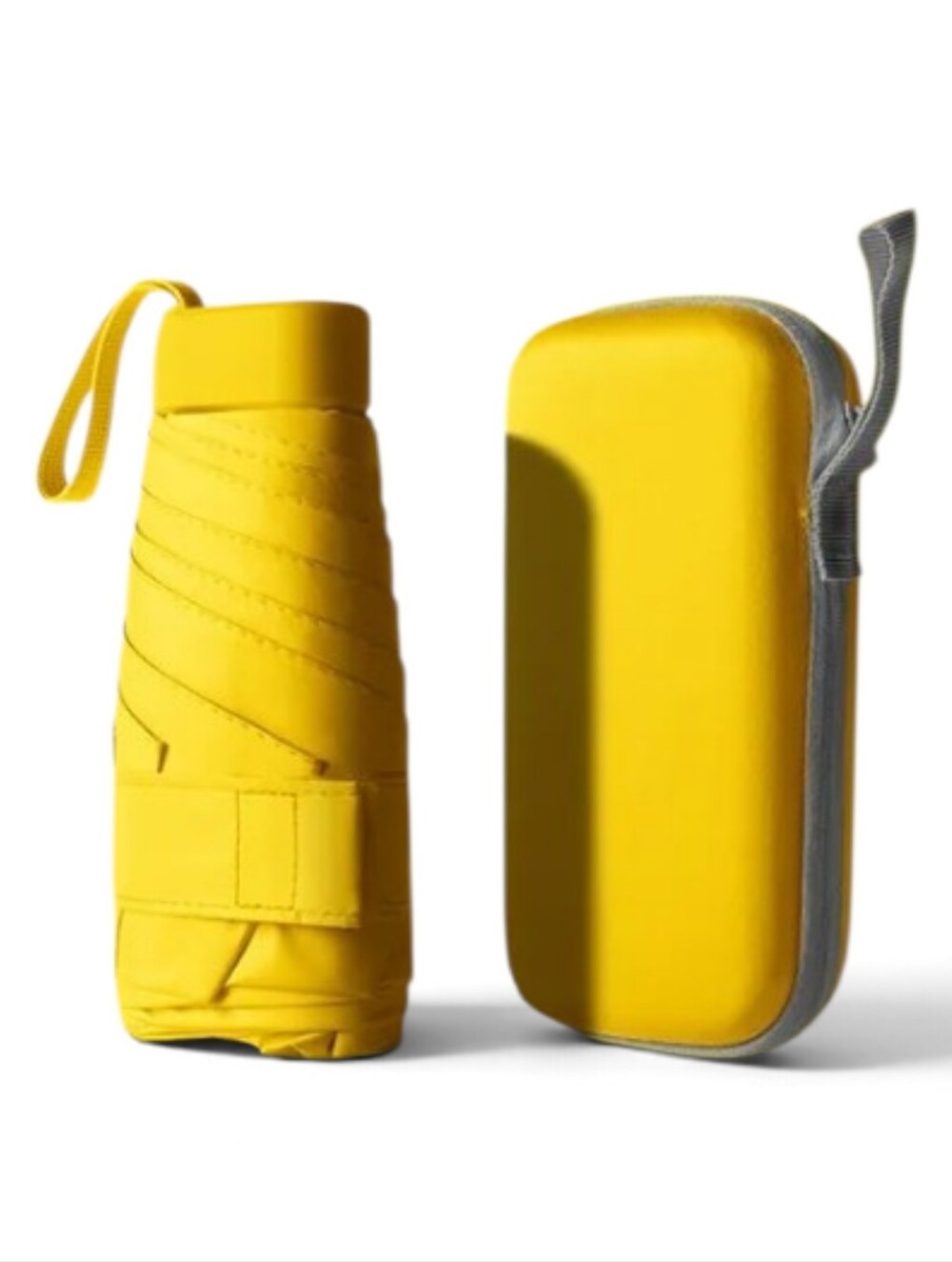 Compact Travel Umbrella YELLOW 6 Inch Travel Umbrella - With CASE UPf50 NWT
